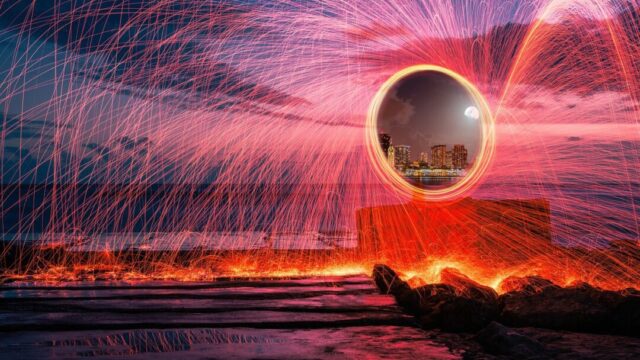 sparkland002 fire, ring, nature, transport, teleport, round, sky, water, sparks